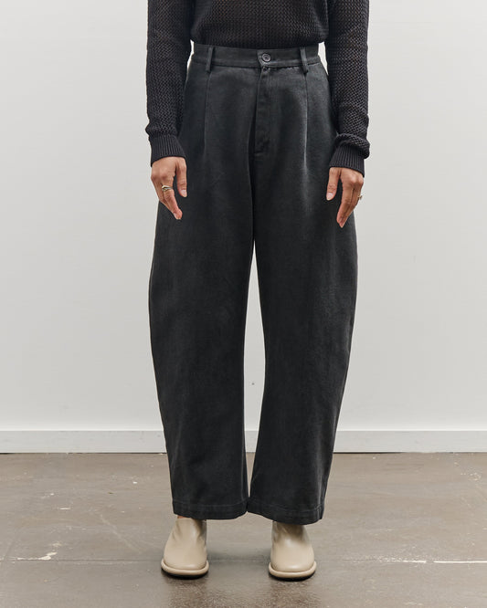 7115 Sand-Washed Curve Legged Trouser, Washed Black