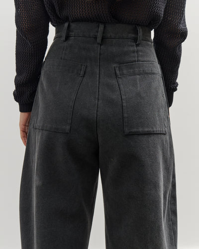7115 Sand-Washed Curve Legged Trouser, Washed Black