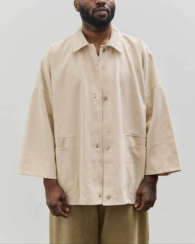 7115 by Szeki Unisex Pockets Short Coat, Off-White
