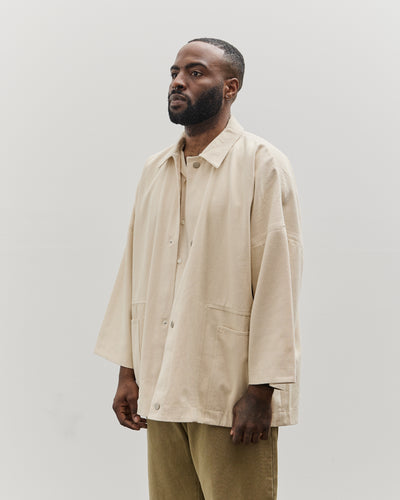 7115 by Szeki Unisex Pockets Short Coat, Off-White