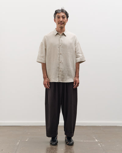 7115 by Szeki Unisex Linen Oversized SS Shirt, Sand Beige