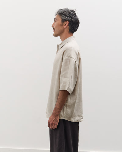 7115 by Szeki Unisex Linen Oversized SS Shirt, Sand Beige