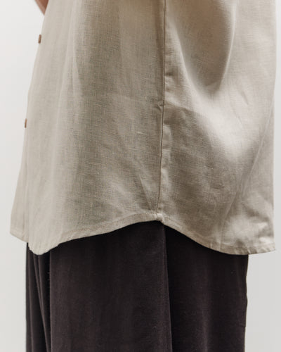 7115 by Szeki Unisex Linen Oversized SS Shirt, Sand Beige