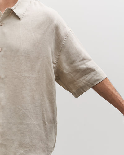 7115 by Szeki Unisex Linen Oversized SS Shirt, Sand Beige