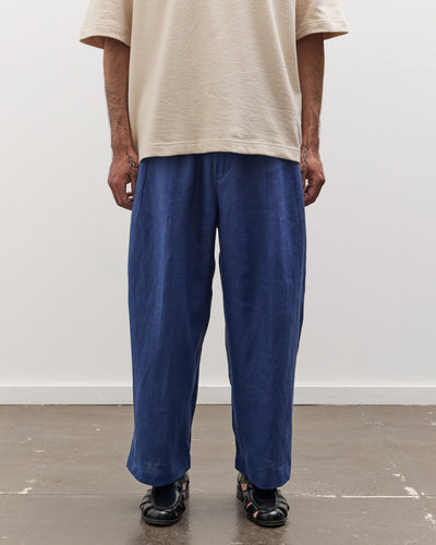 7115 by Szeki Unisex Linen Pleated Trouser, Cobalt