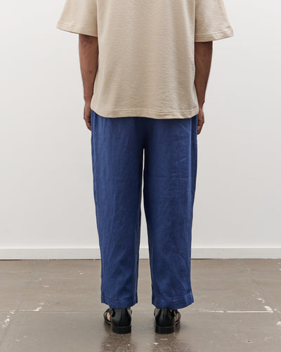 7115 by Szeki Unisex Linen Pleated Trouser, Cobalt