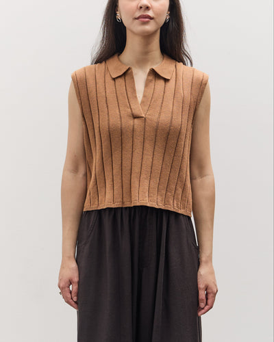 7115 by Szeki Collared Rib Vest, Rust