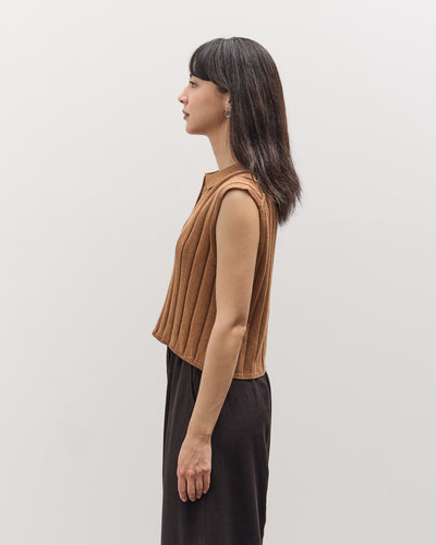 7115 by Szeki Collared Rib Vest, Rust