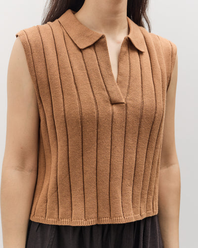 7115 by Szeki Collared Rib Vest, Rust