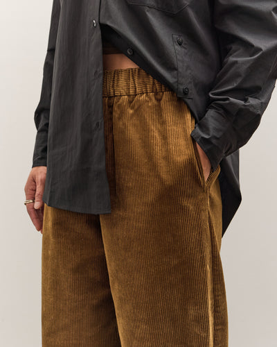 7115 by Szeki Corduroy Elastic Pull-Up Trouser, Sepia Brown