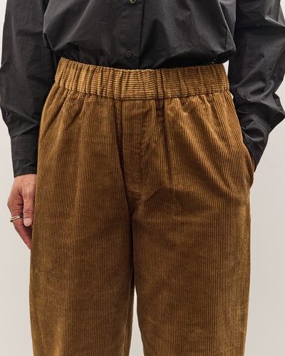 7115 by Szeki Corduroy Elastic Pull-Up Trouser, Sepia Brown
