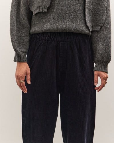 7115 by Szeki Corduroy Elastic Pull-Up Trouser, Black