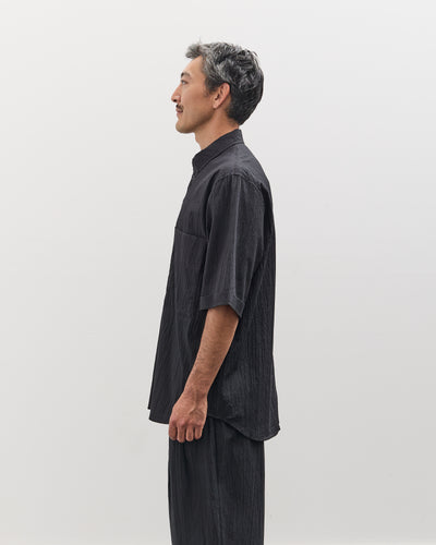 7115 by Szeki Unisex Double Pocket Shirt, Textured Black