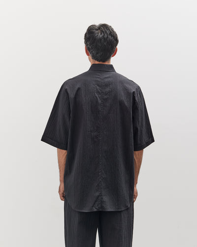 7115 by Szeki Unisex Double Pocket Shirt, Textured Black