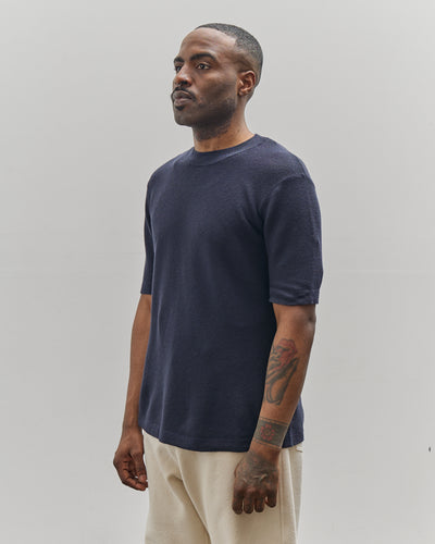 7115 by Szeki Unisex Fine Knit Crewneck, Navy