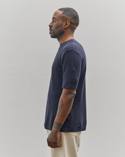 7115 by Szeki Unisex Fine Knit Crewneck, Navy