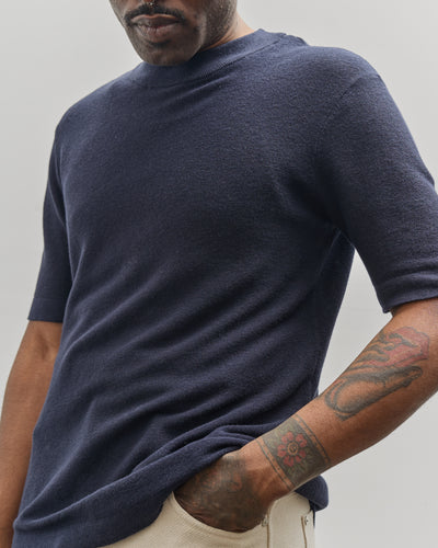 7115 by Szeki Unisex Fine Knit Crewneck, Navy