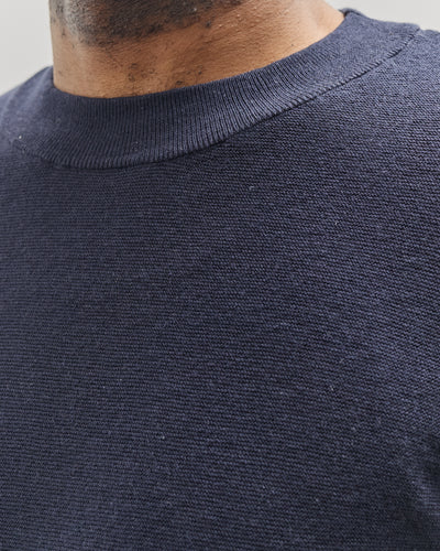 7115 by Szeki Unisex Fine Knit Crewneck, Navy