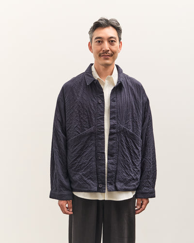 7115 by Szeki Signature Panel Pockets Shirt Jacket Unisex, Navy