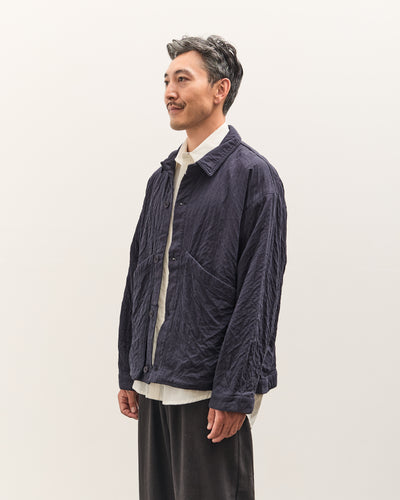 7115 by Szeki Signature Panel Pockets Shirt Jacket Unisex, Navy