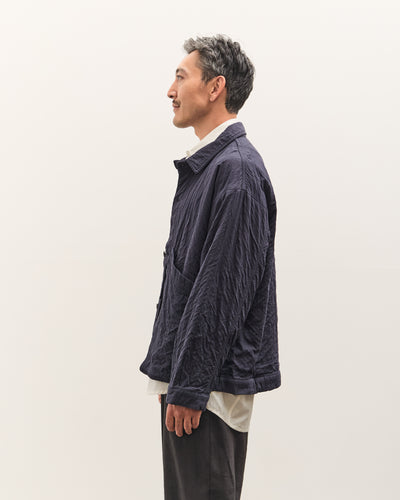 7115 by Szeki Signature Panel Pockets Shirt Jacket Unisex, Navy
