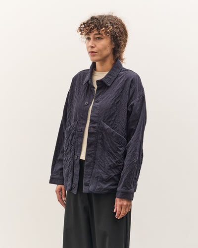 7115 by Szeki Signature Panel Pockets Shirt Jacket, Navy