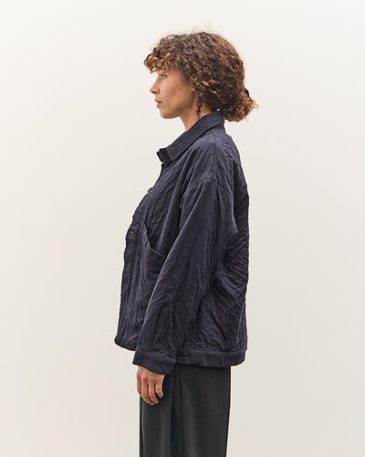 7115 by Szeki Signature Panel Pockets Shirt Jacket, Navy