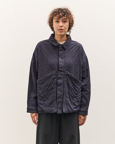 7115 by Szeki Signature Panel Pockets Shirt Jacket, Navy