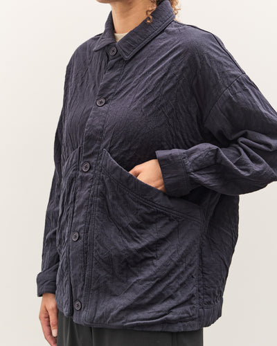 7115 by Szeki Signature Panel Pockets Shirt Jacket, Navy