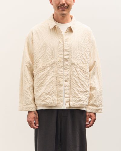 7115 by Szeki Signature Panel Pockets Shirt Jacket Unisex, Bone