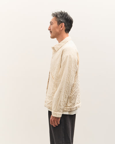 7115 by Szeki Signature Panel Pockets Shirt Jacket Unisex, Bone