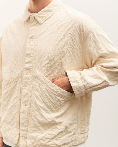 7115 by Szeki Signature Panel Pockets Shirt Jacket Unisex, Bone