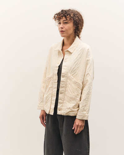 7115 by Szeki Signature Panel Pockets Shirt Jacket, Bone