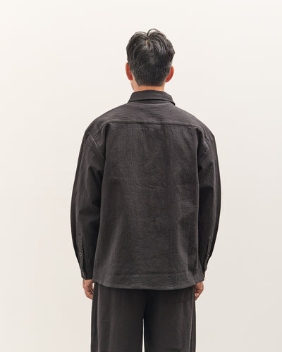 7115 by Szeki Textured Flat Hem Shirt Unisex, Black