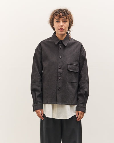 7115 by Szeki Textured Flat Hem Shirt, Black