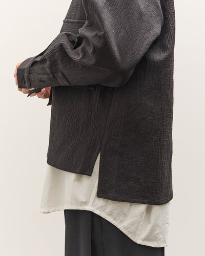 7115 by Szeki Textured Flat Hem Shirt, Black