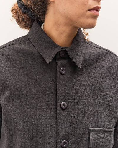 7115 by Szeki Textured Flat Hem Shirt, Black