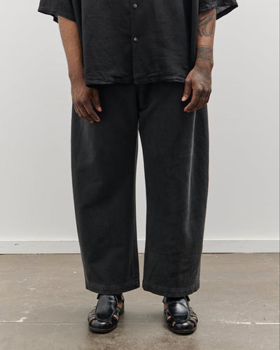 7115 Unisex Sand-Washed Curve Legged Trouser, Washed Black