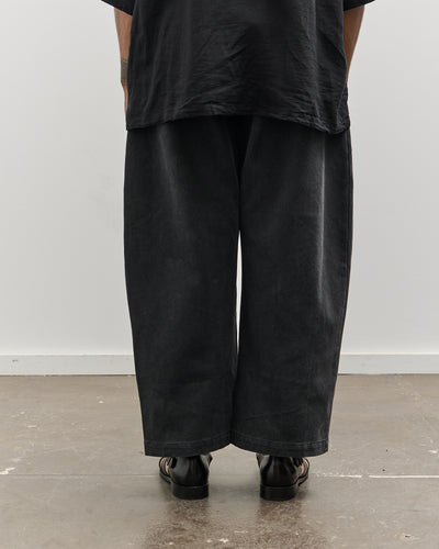 7115 Unisex Sand-Washed Curve Legged Trouser, Washed Black