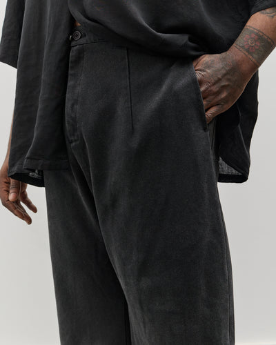 7115 Unisex Sand-Washed Curve Legged Trouser, Washed Black
