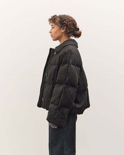 Anggae Jacquard Single Button Puffer, Navy