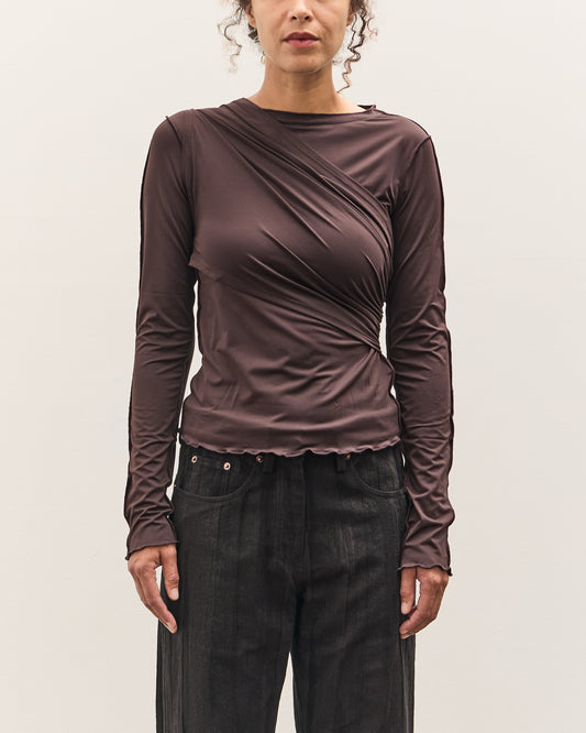 Anggae Cross Layered T-Shirt, Brown