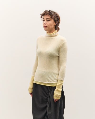 Anggae Layered Two-Tone Turtleneck, Lemon