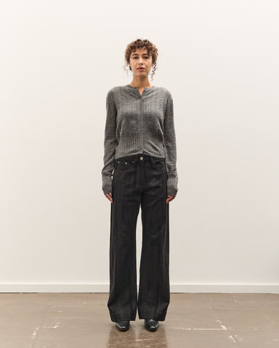Anggae Smocked Knit Cardigan, Grey