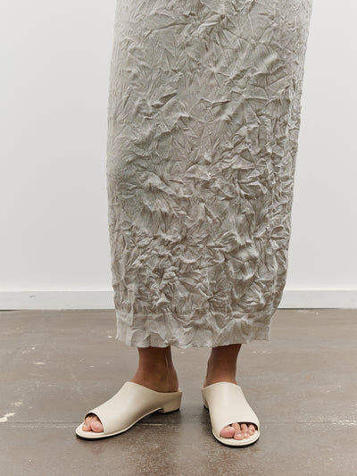 Black Crane Crinkled Knit Skirt, Platinum