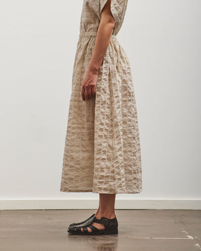 Black Crane Ripple Finish Skirt, Beige