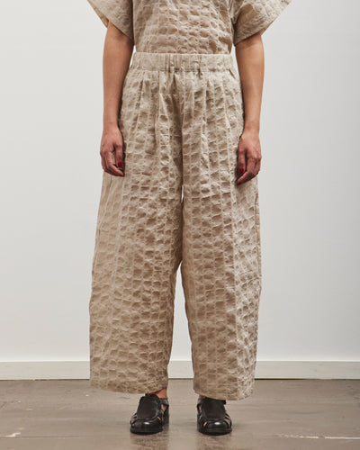 Black Crane Ripple Wide Pants, Beige