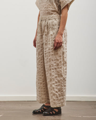 Black Crane Ripple Wide Pants, Beige