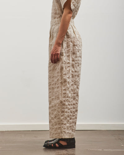 Black Crane Ripple Wide Pants, Beige
