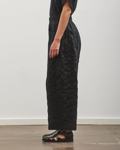 Black Crane Ripple Wide Pants, Black